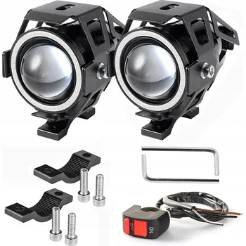 Motocyklové halogeny RING LED světla reflektory stroboskop U7 12-80V 30W