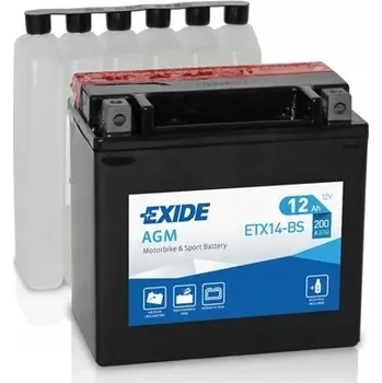 Auto-moto baterie Akumulátor motocyklový Exide Bike ETX14-BS YTX14-BS 12V 12Ah 200A EN L+