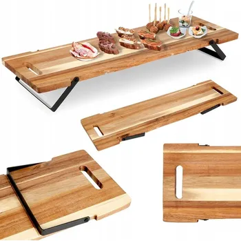 Servírovací tác dřevěný na nožičkách 67,5x19,5x7,5 cm