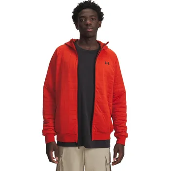 Pánská mikina Pánská rozepínací mikina Under Armour UNSTOPPABLE FLEECE TXTR FZ HOODIE oranžová 6003869-842 - XL | UK 12 | US 13