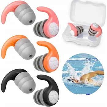 Špunt do uší SADA 3 ks ŠPUNTŮ DO UŠÍ + POUZDRO OBAL REDUKCE HLUKU PRO PLAVÁNÍ