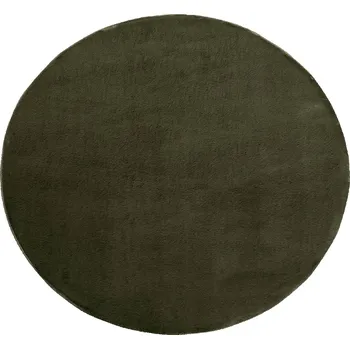 Koberec Koberec Rabbit kulatý Tmavě zelený Kožešina Králík Topila 4000 chlupatý 120