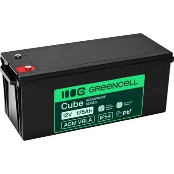 Baterie k notebooku Green Cell AGM VRLA 12V 175Ah bezúdržbová baterie pro lodě, fotovoltaiku, solární panely (532x207x220mm)