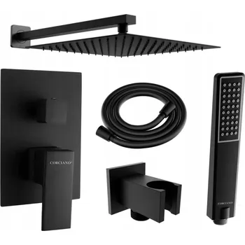 Sprchový set Podomítková sprchová souprava černá Corciano s termostatem