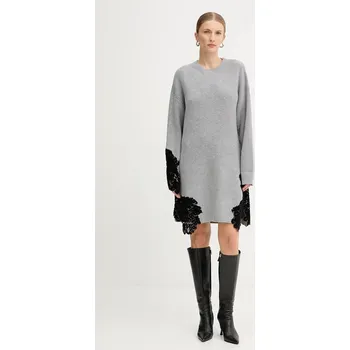 Dámské šaty Šaty s příměsí vlny Pinko 105504.A2R1 šedá 90X, vel. XS