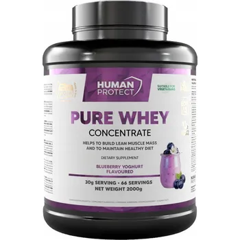 Protein Human Protect PURE WHEY CONCENTRATE WPC 2kg PROTEINOVÝ KONCENTRÁT Jahoda