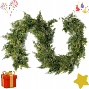 Vánoční dekorace VÁNOČNÍ GIRLANDA NA STROMEČEK 180 CM CEDROVÝ VĚNEC VÁNOČNÍ DEKORACE