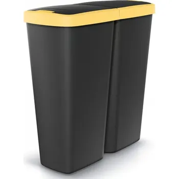 Odpadkový koš Odpadkový koš Duo 50L | Černá/Žlutá