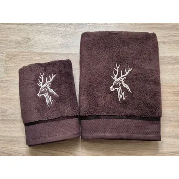 Ručník Luxusní ručník pro myslivce Hlava jelena hnědá
