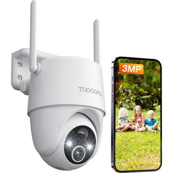 IP kamera TOPCONY Bezdrátová venkovní kamera 2K IP65, otáčení 355°, detekce pohybu