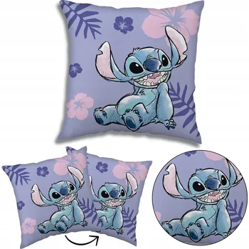 Polštář Stitch Čtvercový Polštář, dekorativní fialový polštář 40x40cm OEKO-TEX