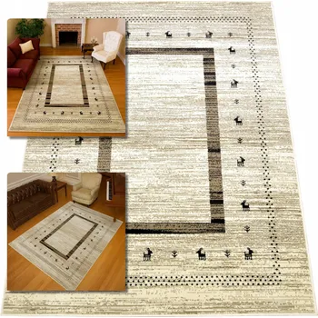 Koberec KOBEREC MODERNÍ KOBEREC HNĚDÝ BÍLÝ VENEZIA KOBERCE DO OBÝVÁKU 120x170