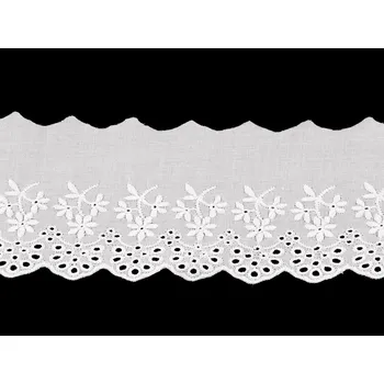 Krajka Bavlněná madeira - štykování šíře 80 mm, barva 1 bílá