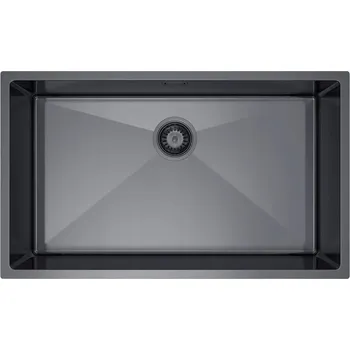 Granitový dřez Jednokomorový dřez VELAZO. ocel černý