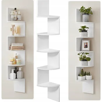 police NÁSTĚNNÁ ROHOVÁ POLICE REGÁL BÍLÁ 5 POLIC MODERNÍ DESIGN