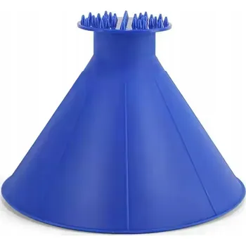 Autoškrabka ŠKRABKA na led a sníh KUŽELOVÁ + TRYCHTÝŘ 2v1 ŠKRABKA na okna modrá