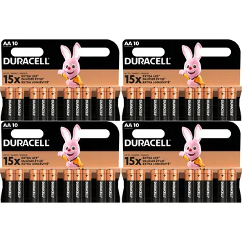 Článková baterie Alkalické baterie Duracell AA (R6) 40 ks