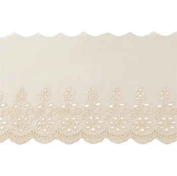 Krajka Bavlněná madeira - štykování šíře 13 cm, barva 2 krémová
