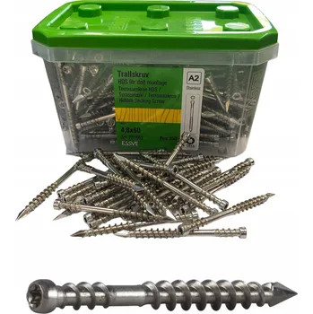 Vrut TERASOVÝ VRUT 4,8x60 VRUT DO DŘEVA ESSVE HDS 100ks + BIT