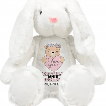 plyšák Medvídek Králíček Plyšový Mazlíček Přítulníček OBJÍMEJ KAŽDÝ DEN *JMÉNO* Jako Dárek Pro Dítě