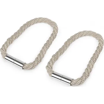 Dekorační úvaz / šňůra na závěsy s magnetem, barva 2 krémová světlá