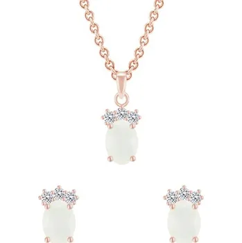 Souprava šperků Stříbrná sada s topazy a měsíčním kamenem Hideki