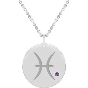 Přívěsek Stříbrný přívěsek se znamením a ametystem Ryby