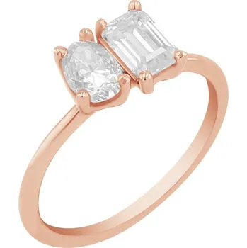 Prsten Zásnubní prsten Toi et Moi s moissanity Luca