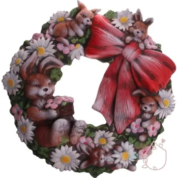 Velikonoční dekorace Velikonoční věnec keramický s mašlí keramický