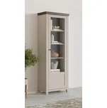 Úzká vitrína Evora 2 v béžovém odstínu s dekorem dub dunin - pravá