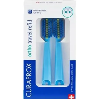 Náhradní hlavice k elektrickému kartáčku CURAPROX 5460 ORTHO TRAVEL REFILL - 2 NÁHRADNÍ HLAVICE skládací 5460 ortho