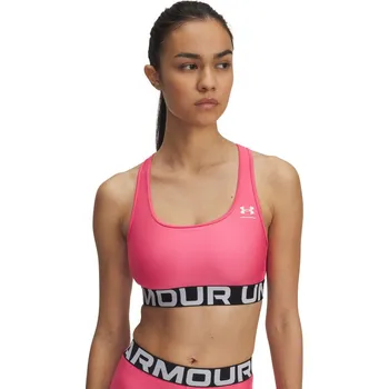 Podprsenka Dámská sportovní podprsenka s výztuží Under Armour HG MID BRANDED W růžová 1383544-672 - S | UK 13K | US 13,5C