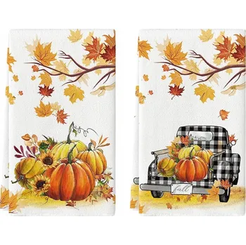 Utěrka KUCHYŇSKÉ UTĚRKY PODZIMNÍ NÁKLADÁK PODZIMNÍ DEKORACE SADA 2ks 42x65cm