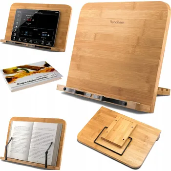 Obraz STOJÁNEK NA KUCHAŘKU, BAMBUSOVÝ DRŽÁK NA TABLET, PODPĚRKA NA KNIHU