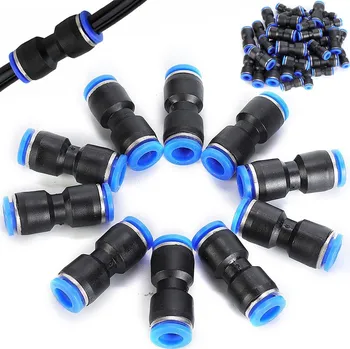 Hadicová spojka PNEUMATICKÁ PŘÍMÁ SPOJKA ZÁSUVNÁ RYCHLOSPOJKA HADICE TRUBKA SADA 60KS