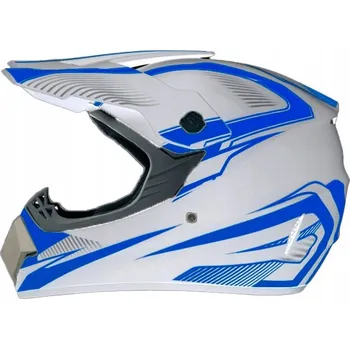 Helma na motorku PŘILBA ENDURO CROSS QUAD ATV PITBIKE KOLO BMX KOLOBĚŽKA BÍLÁ MATNÁ M