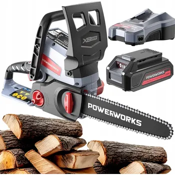 Pila Aku Řetězová Pila 25 cm, 20 V, 2 Ah, 3,5 m/s, nádržka na olej POWERWORKS