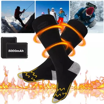 Pánské ponožky VYHŘÍVANÉ ELEKTRICKÉ PONOŽKY TEPLÉ ZIMNÍ SILNÉ 2x POWERBANKA 5000mAh