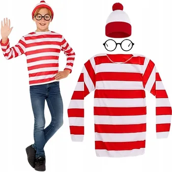 Karnevalový kostým KOSTÝM PŘEVLEK KDE JE WALLY KARNEVAL HALLOWEEN WHERE'S WALLY 116 122