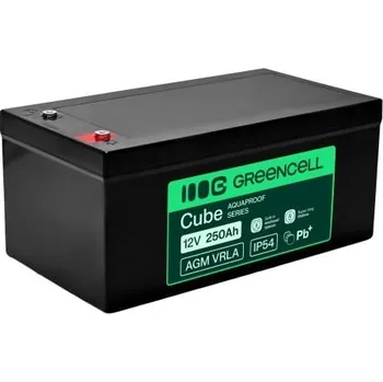 Baterie k notebooku Green Cell AGM VRLA 12V 250Ah baterie pro lodě, fotovoltaiku, solární panely (520x268x225mm)