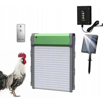 AUTOMATICKÁ DVÍŘKA DO KURNÍKU SOLÁRNÍ NAPÁJENÍ, SVĚTELNÝ SENZOR, ČASOVAČ, IP67