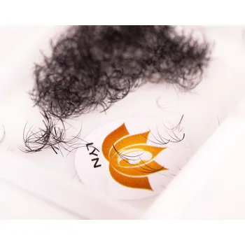 Umělé řasy VĚJÍŘKY ŘASY TRSY HEDVÁBNÉ 3D-0,07 ZAKŘIVENÍ CC - 1000 KS# 2420 - 12 mm