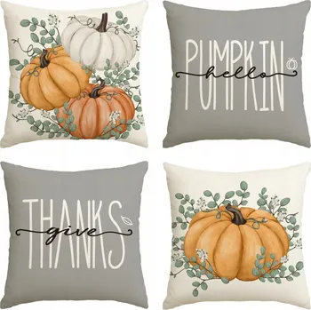 Povlečení POVLEČENÍ NA POLŠTÁŘE PODZIMNÍ DEKORAČNÍ POVLEČENÍ X4 50x50 cm SADA 4 ks