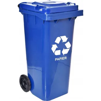 Odpadkový koš Odpadkový koš Gockowiak 120 l modrý na papír s kolečky