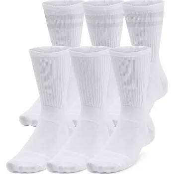 Pánská móda Vysoké bavlněné ponožky Under Armour ESSENTIAL CREW SOCKS (6 PAIRS) bílé 1387058-100 - L | UK 12 | US 13