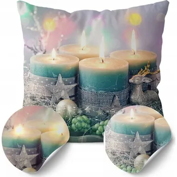 Povlak na polštářek VÁNOČNÍ POVLAK NA POLŠTÁŘ NA POLŠTÁŘ 45X45 CM DEKORATIVNÍ SVÍTÍCÍ LED