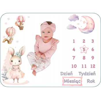 Obraz FOTODĚTSKÁ DEKA PRO HOLČIČKU PODLOŽKA NA FOTKY DÁREK K NAROZENÍ DCERKY