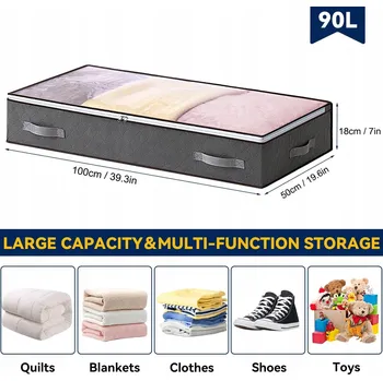 Úložný box ORGANIZÉR / TAŠKA NA PEŘINY, OBLEČENÍ POD POSTEL X2 90L 100x50x18 cm