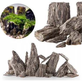 Dekorace do akvária Dřevitá břidlice kámen do akvária 1KG