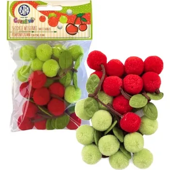 kreativní sada OZDOBNÉ dekorační bambule 20 mm třešně Kreativní SADA Třešně ASTRA